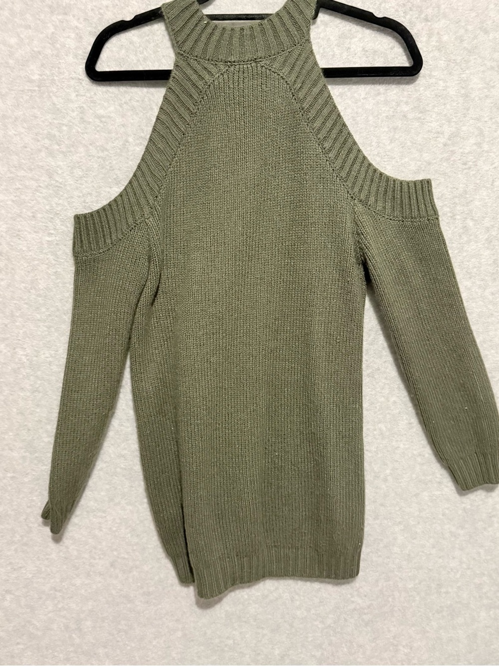 Tobi Olive Ribbed Knit Sweater